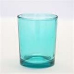 Turquoise Cyan Blue Glass Tea Light Holder - Small - BULK Buy